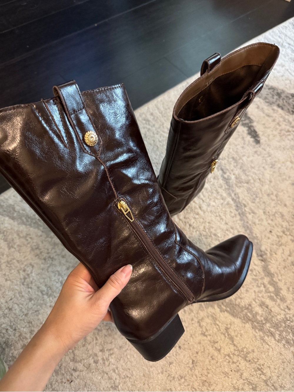 Dolce Vita Vern Chocolate Leather Boot + tote bag - Picture 10 of 16